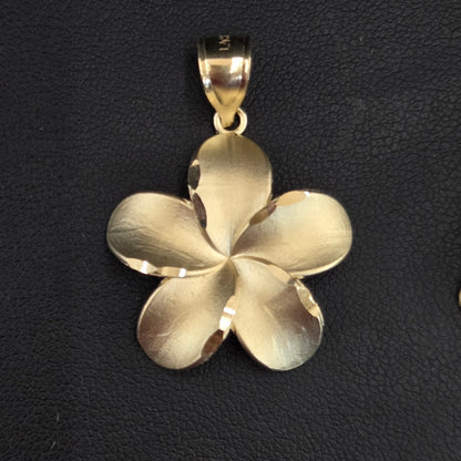 10k Gold Hibiscus Pendant, Floral Pendant, Plumeria Pendant, Hawaiian Flower Pendant, Gold Hibiscus Flower Pendant, Hibiscus Pendant, Hibiscus Flower Pendant
