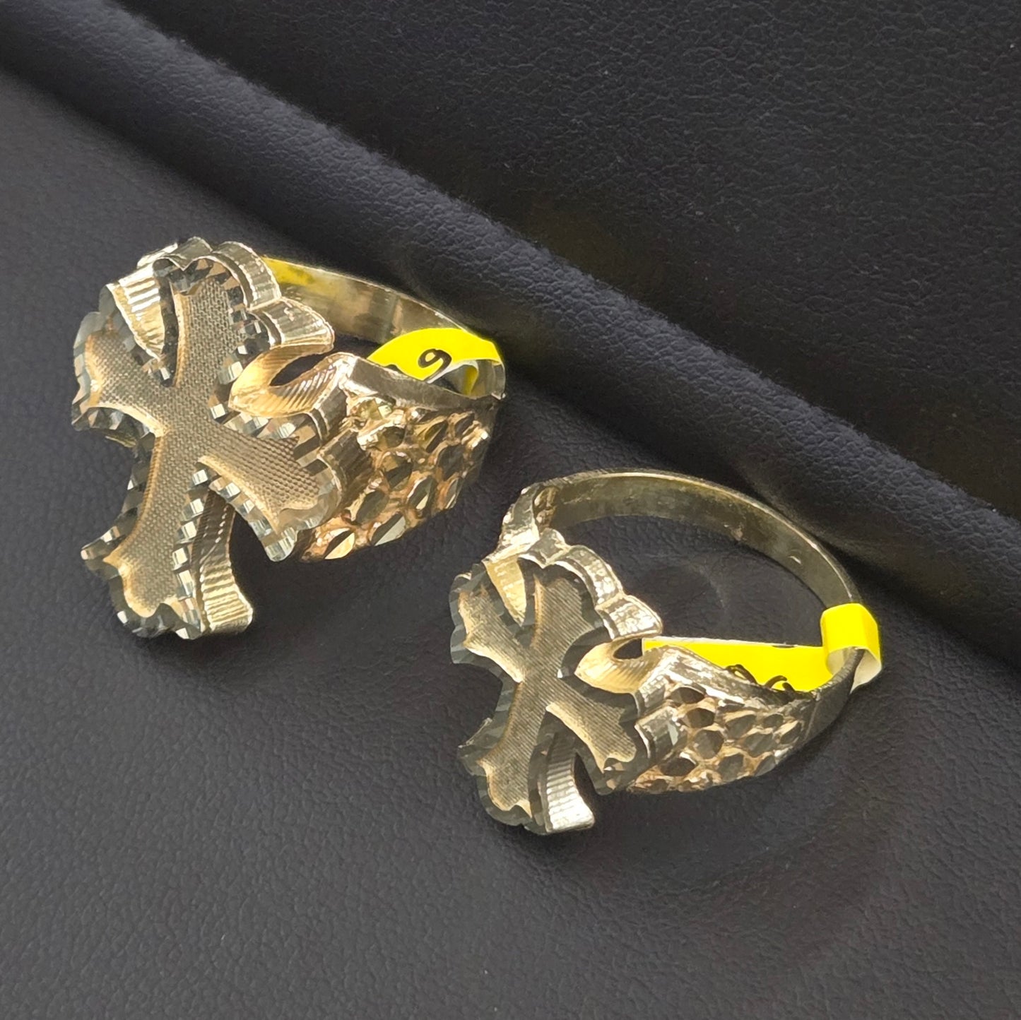 10k Gold Big Cross Ring, Gold Nugget Style Ring, Nugget Cross Ring, Men's Gold Ring, Cross Ring for Men, Holiday Gift Ring,