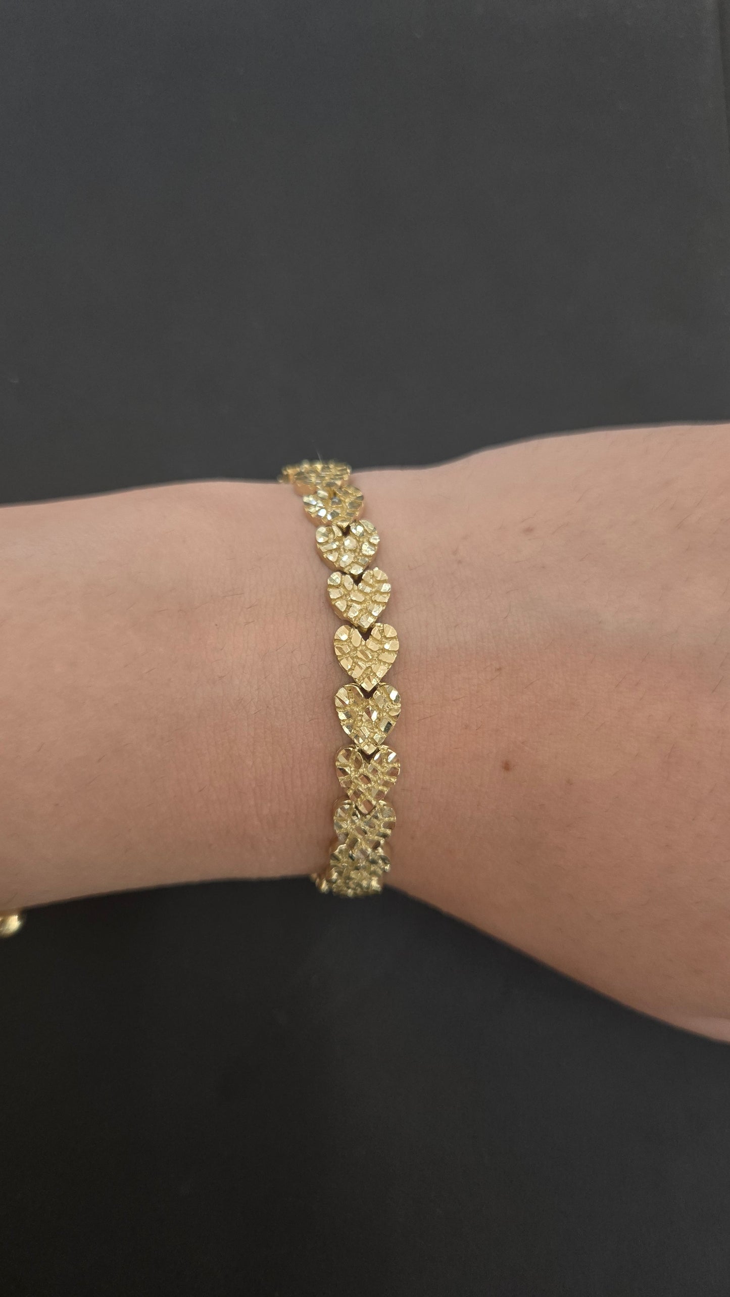10k heart nugget bracelet