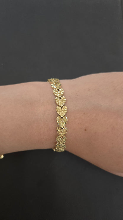 10k heart nugget bracelet
