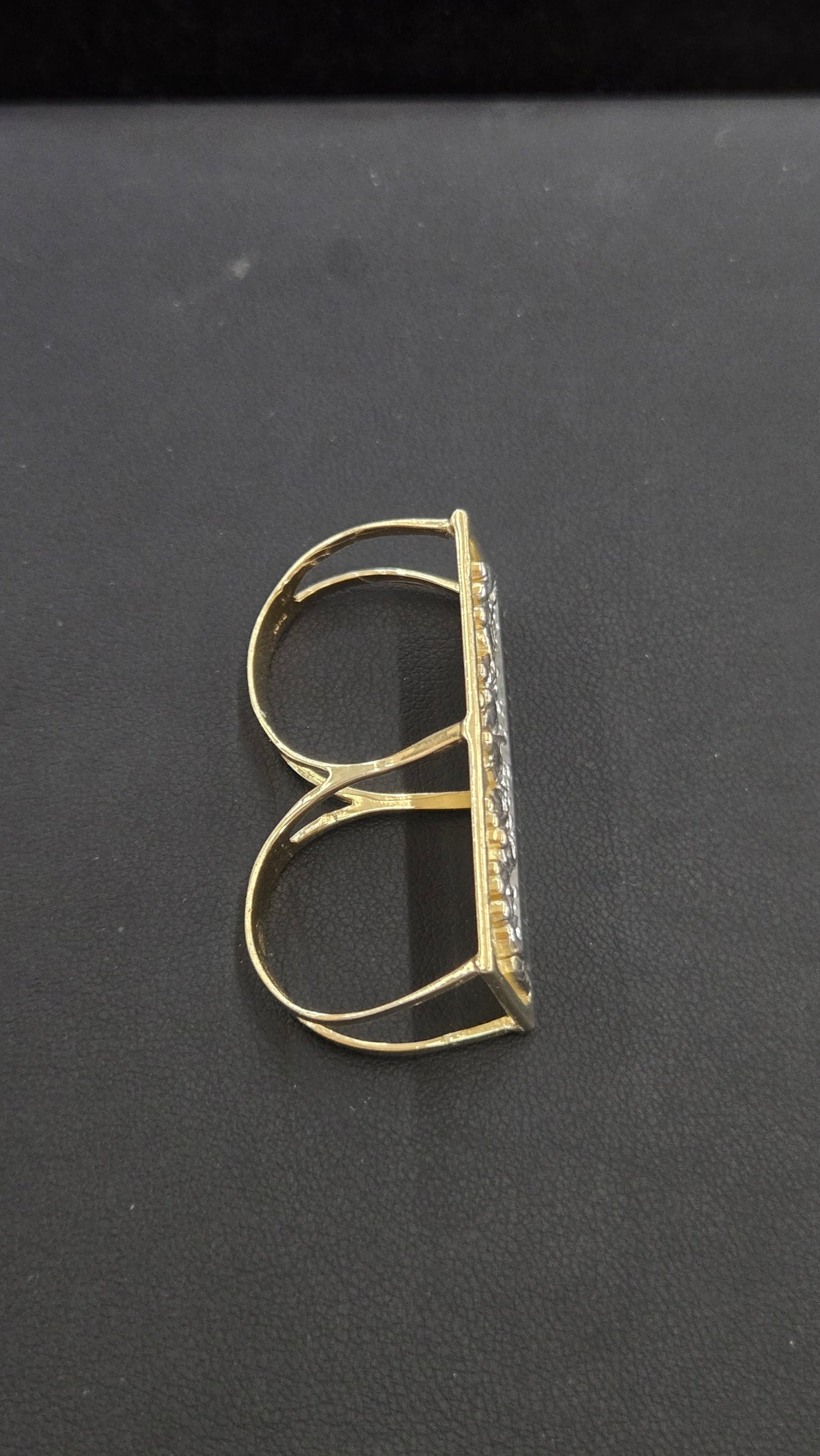 10k Gold Last Supper Two Finger Ring, Gold 2 Finger Ring, Double Ring, Gold Men's Ring, Birthday Gift Ring, Religious Ring, Ultima Cena