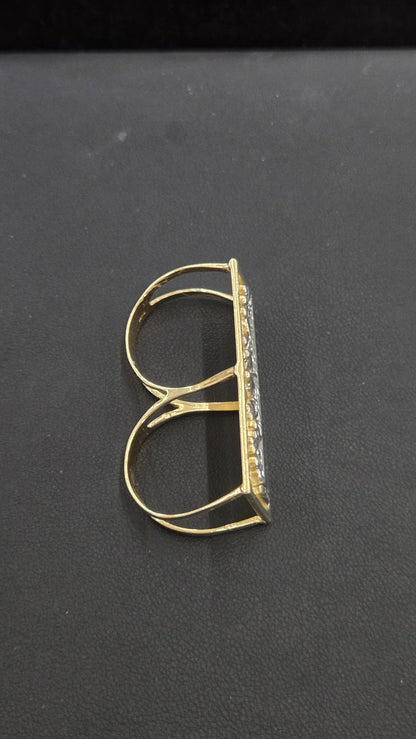 10k Gold Last Supper Two Finger Ring, Gold 2 Finger Ring, Double Ring, Gold Men's Ring, Birthday Gift Ring, Religious Ring, Ultima Cena