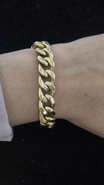 14k 11 mm Miami Cuban bracelet"14k Gold Miami cuban, 9mm Gold Miami Bracelet, Miami cucqn Bracelet, Gold Bracelet for men's, Gift for men's Bracelet