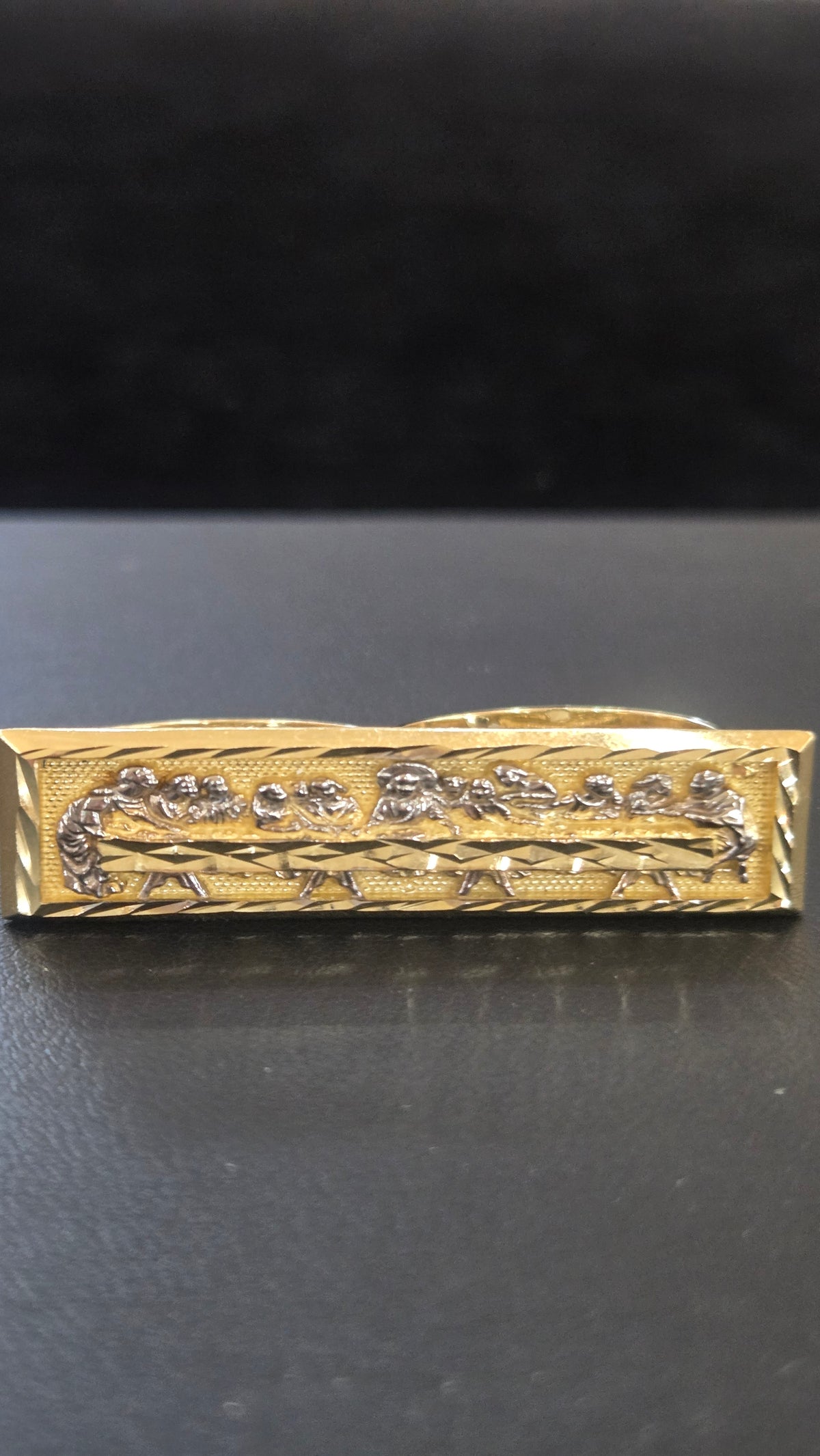 10k Gold Last Supper Two Finger Ring, Gold 2 Finger Ring, Double Ring, Gold Men's Ring, Birthday Gift Ring, Religious Ring, Ultima Cena