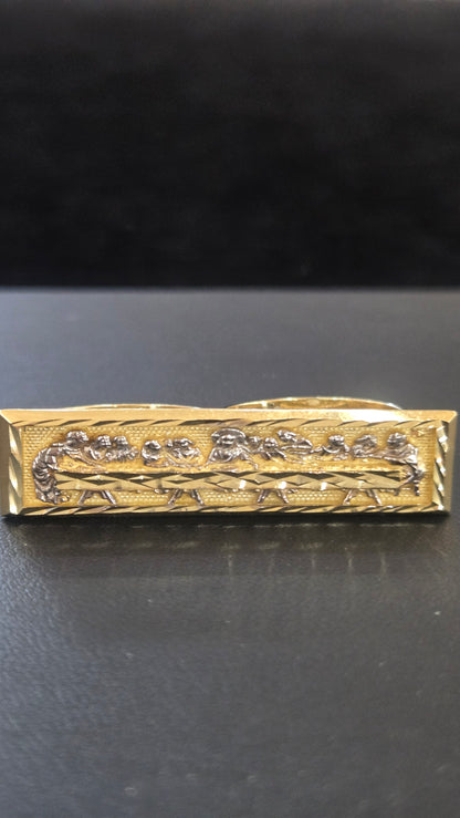 10k Gold Last Supper Two Finger Ring, Gold 2 Finger Ring, Double Ring, Gold Men's Ring, Birthday Gift Ring, Religious Ring, Ultima Cena