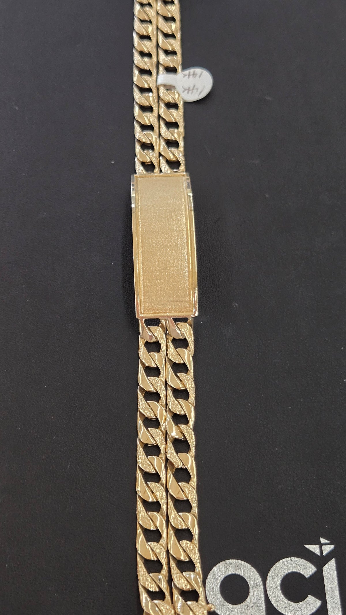 14k Gold cuban with ID Bracelet, Gold cuban Bracelet, cuban Bracelet, cuban Bracelet