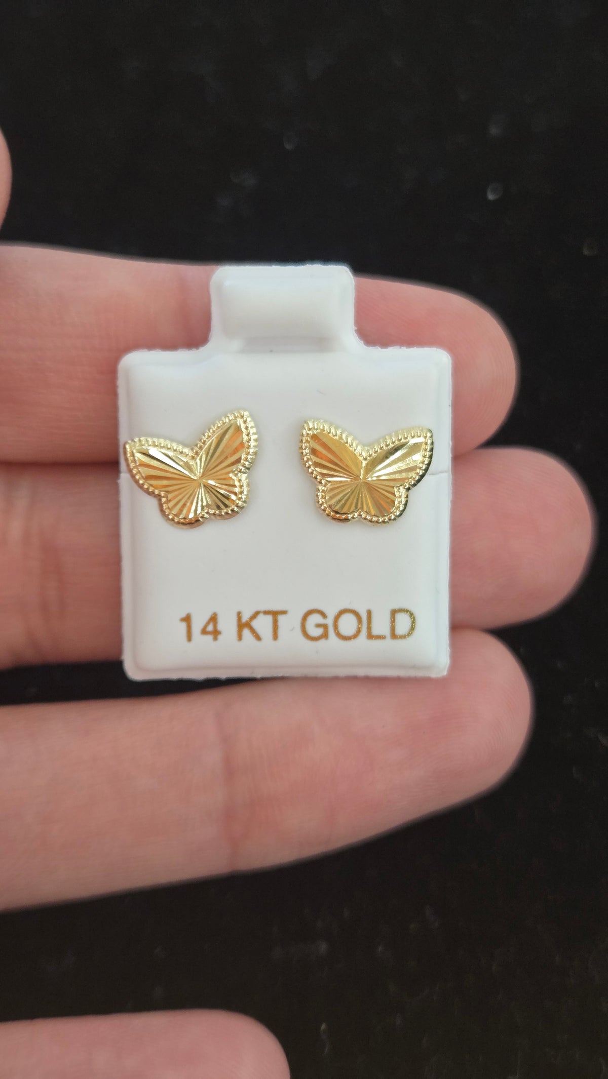 14k Butterfly earrings