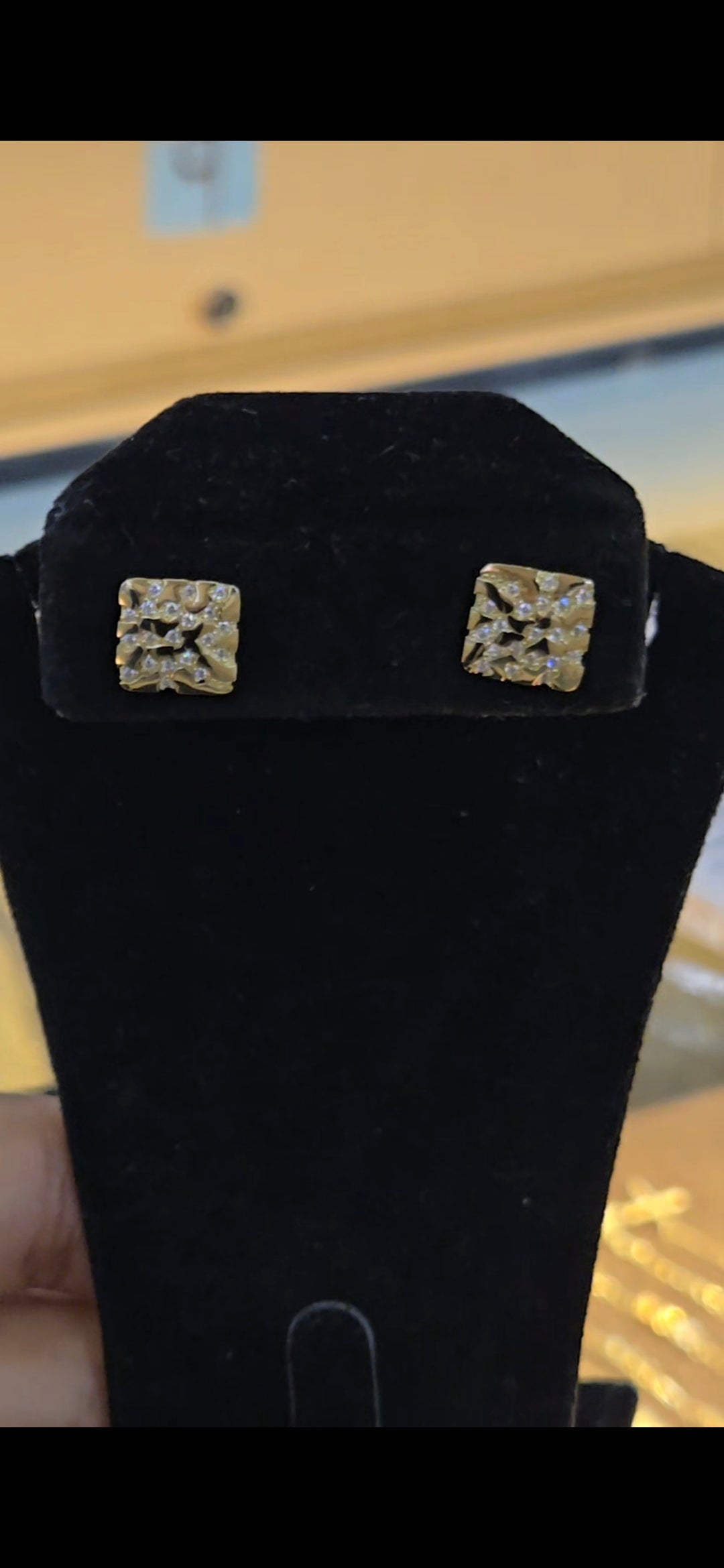 10k square nugget earrings