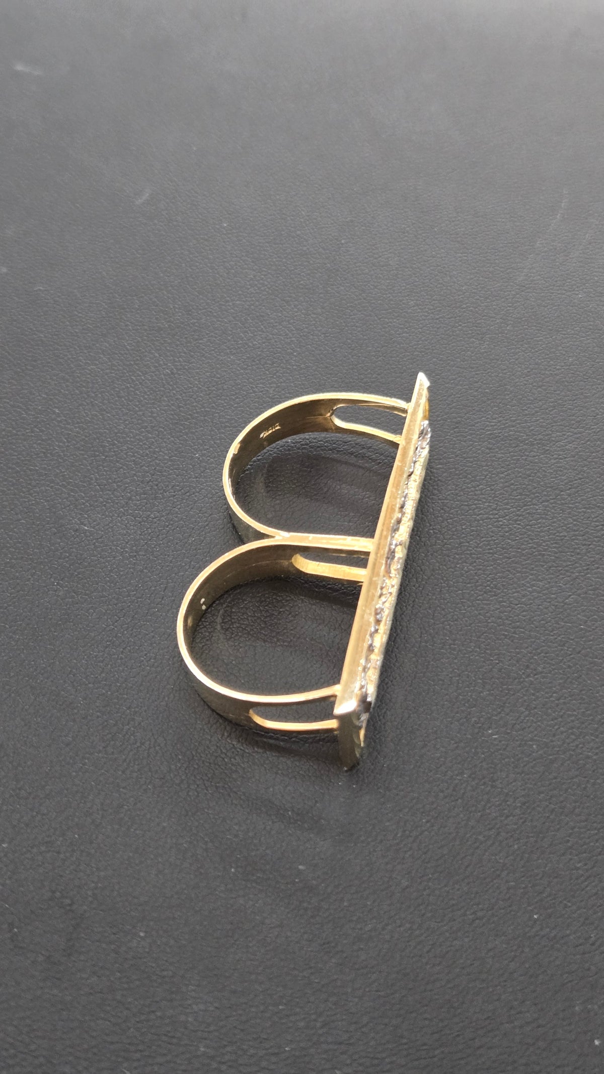 10k Gold Last Supper Two Finger Ring, Gold 2 Finger Ring, Double Ring, Gold Men's Ring, Birthday Gift Ring, Religious Ring, Ultima Cena