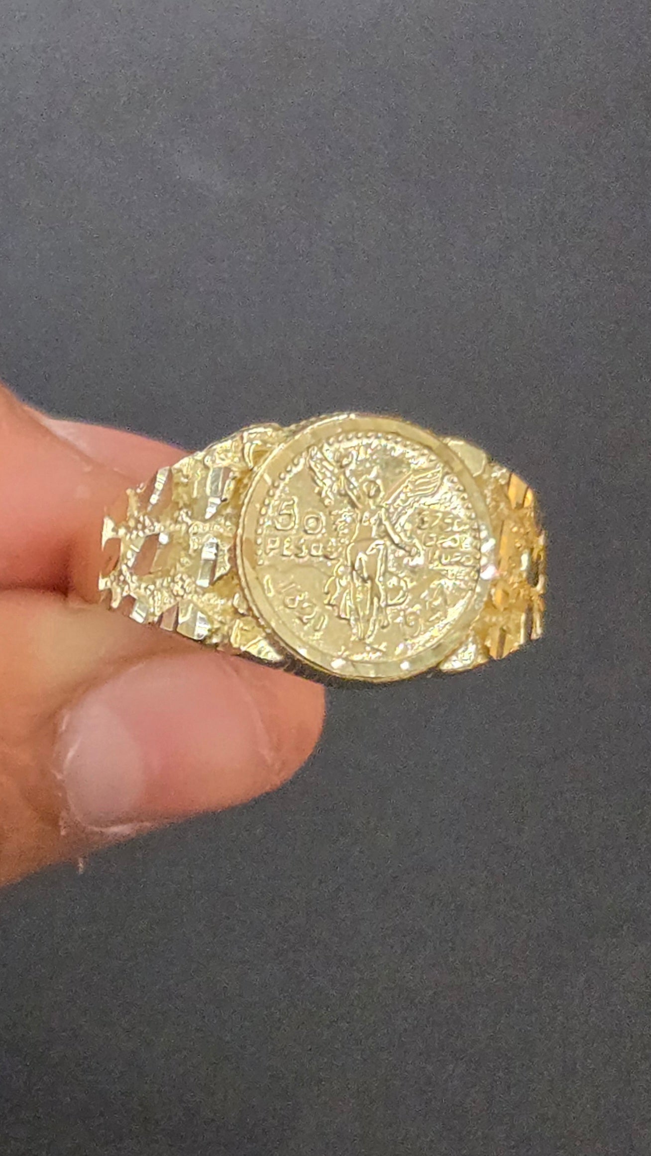 10k Nugget Centenario Ring