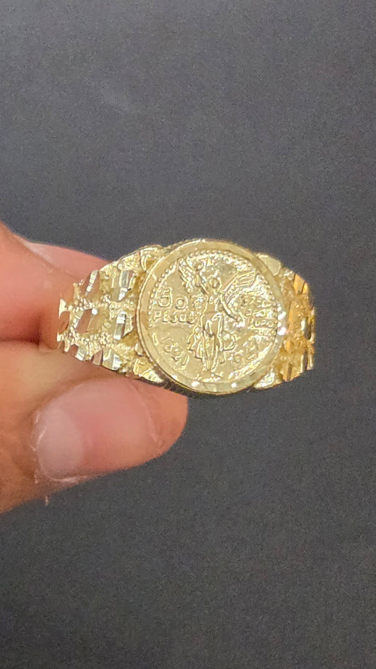 10k Nugget Centenario Ring