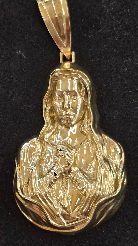 10k virgen Mary Pendant