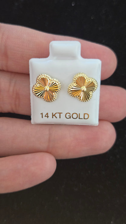 14k clover earrings