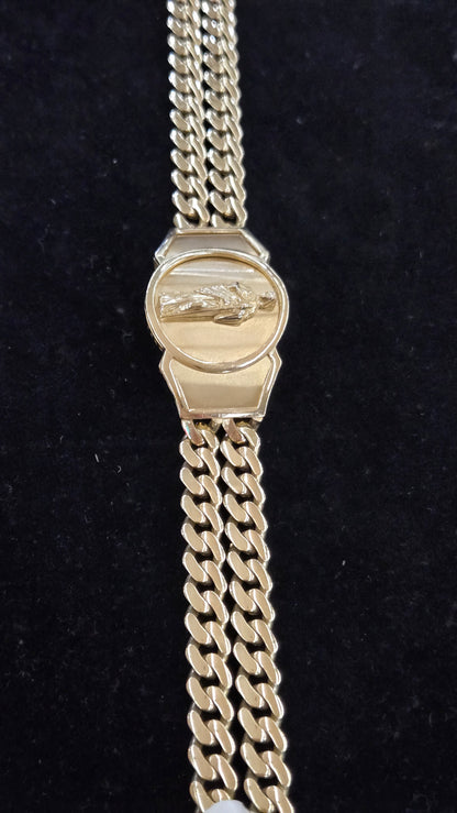 14k Gold duble cuban with san judas Bracelet, Gold duble cuban Bracelet, cuban Bracelet, Double cuban Bracelet