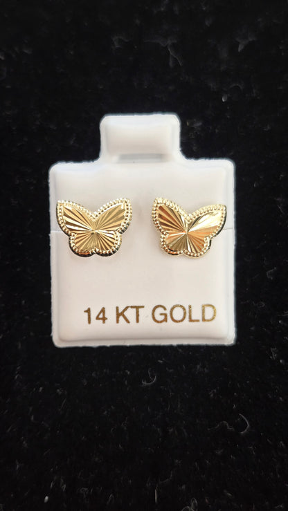 14k Butterfly earrings