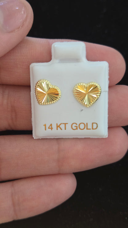14k heart earrings