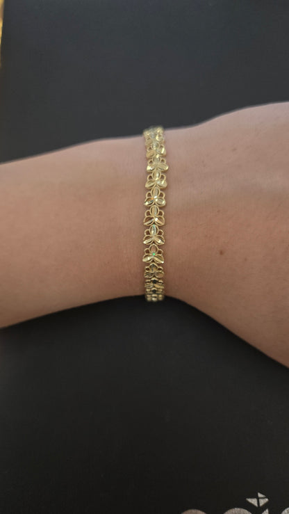 10k Gold Butterfly Bracelet, Women's Butterfly Charm Gold Bracelet, Gold Bracelet Gift
