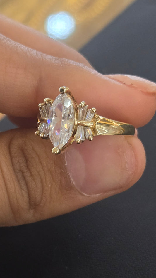 10k marquise style ring