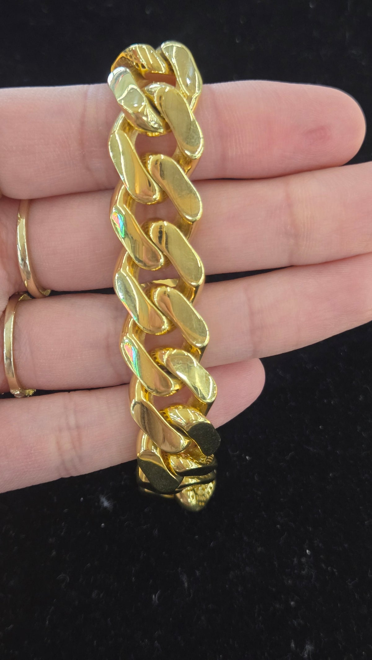 10k 15mm Monaco bracelet, 10k Gold Monaco Bracelet,  Gold Monaco  Bracelet, monaco Bracelet, Gold Bracelet for men's, Gift for men's Bracelet
