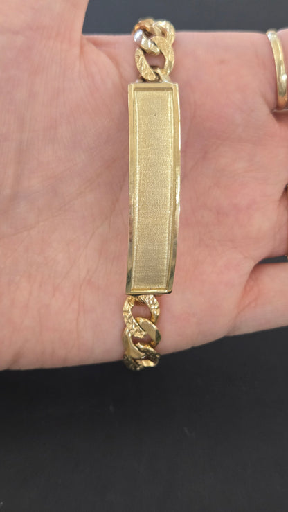 10k Gold figaro with ID Bracelet, Gold Figaro  Bracelet, figaro Bracelet, figaro Bracelet