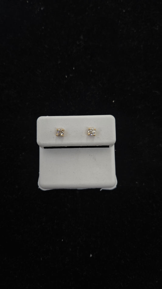 14k Gold studs Diamond Earrings, Diamond Earrings, Gifts for him her, Birthday Gift Earrings, Gold Earrings, screwback Earrings, Cluster Earrings
