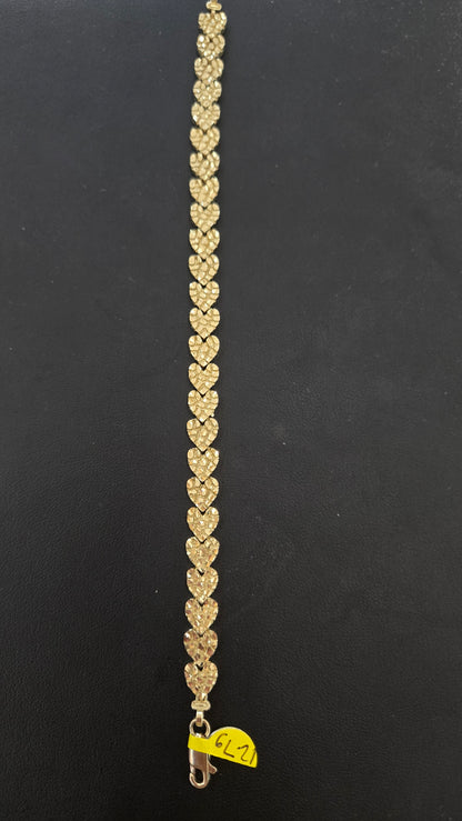 10k heart nugget bracelet