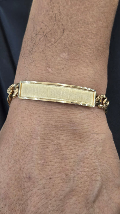 10k Gold figaro with ID Bracelet, Gold Figaro  Bracelet, figaro Bracelet, figaro Bracelet