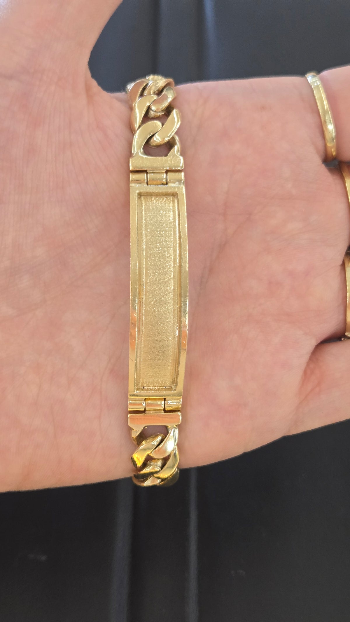 14k Gold cuban with ID Bracelet, Gold cuban Bracelet, cuban Bracelet, cuban Bracelet