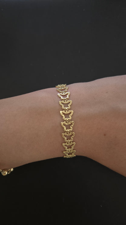 10k Gold Butterfly Bracelet, Women's Butterfly Charm Gold Bracelet, Gold Bracelet Gift