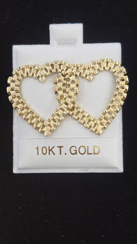 10k Rolex Heart earrings