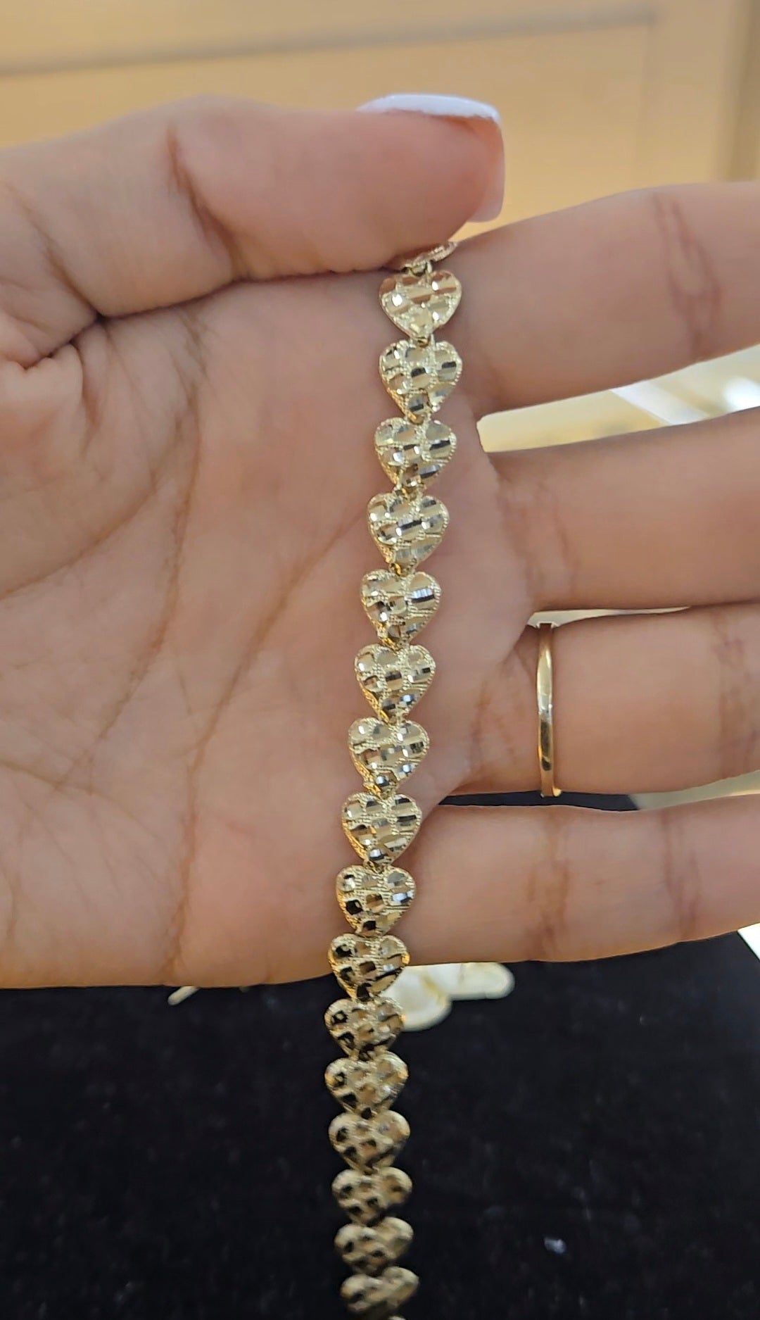 10k Nugget heart bracelet