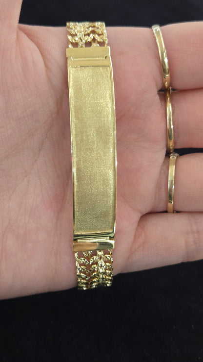 14k Gold petatillo name ID Bracelet, Gold petatillo Bracelet, petatillo Bracelet, 3 Rows petatillo Bracelet