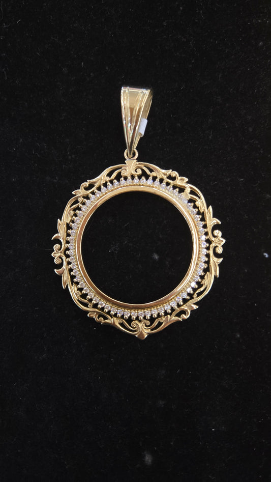 14k bezel pendant