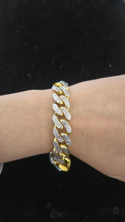 10k 13mm Monaco bracelet 9",10k Gold Monaco Bracelet, Gold Monaco Bracelet, Monaco Bracelet, Gold Bracelet for men's, Gift for men's Bracelet