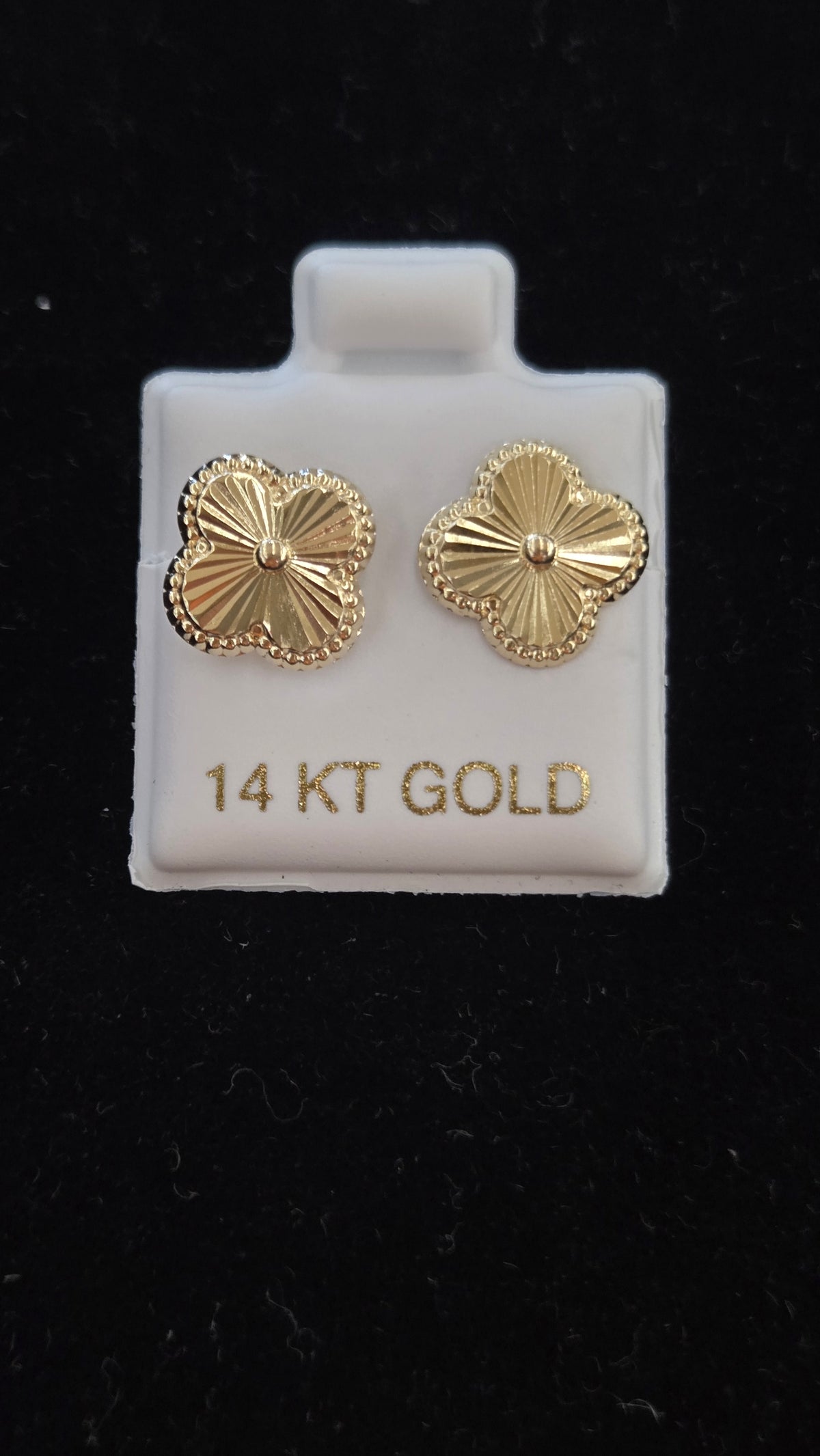 14k clover earrings