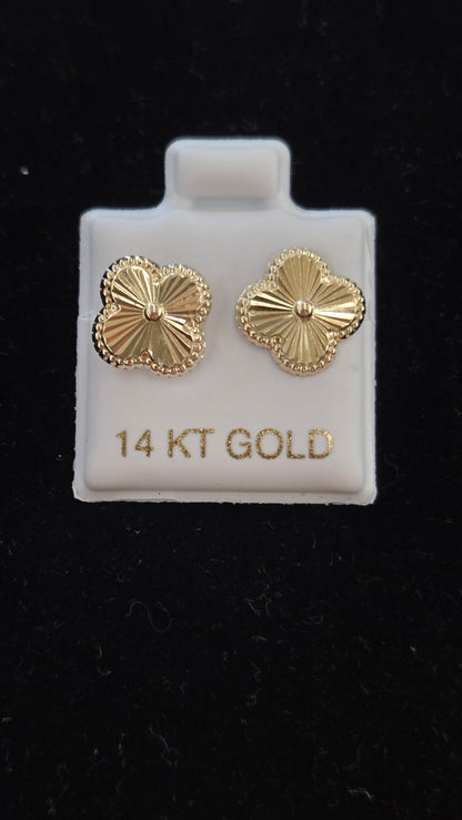 14k clover earrings