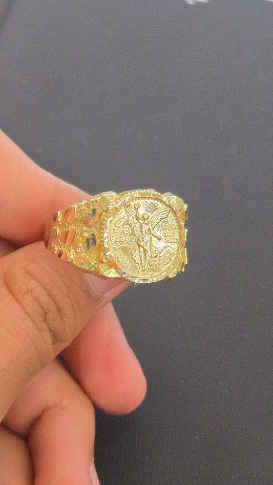 10k Nugget Centenario ring