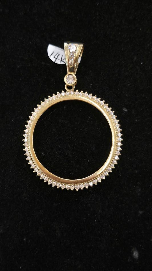 14k bezel pendant